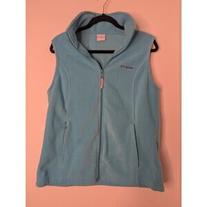 Columbia Women's Blue Fleece Vest Cozy Soft L Gorpcore Active